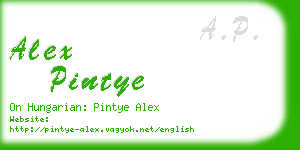 alex pintye business card